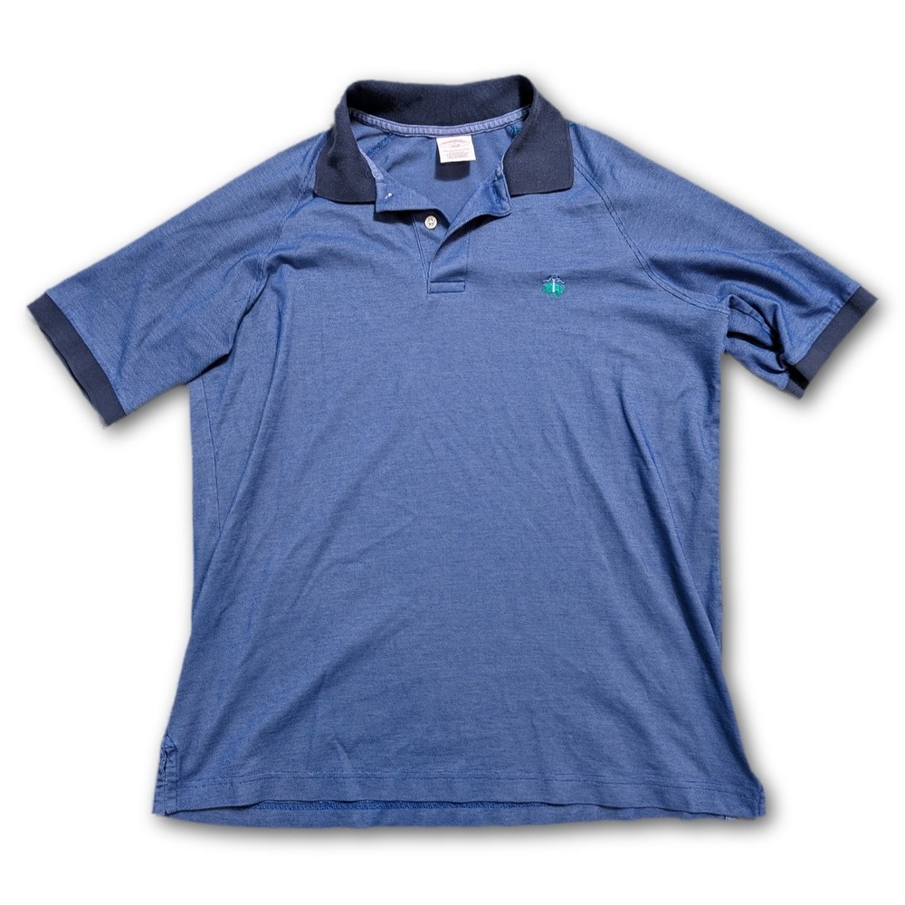 Brooks Brothers Performance Polo Mens S 1818 Blue Pima Cotton Blend Original Fit